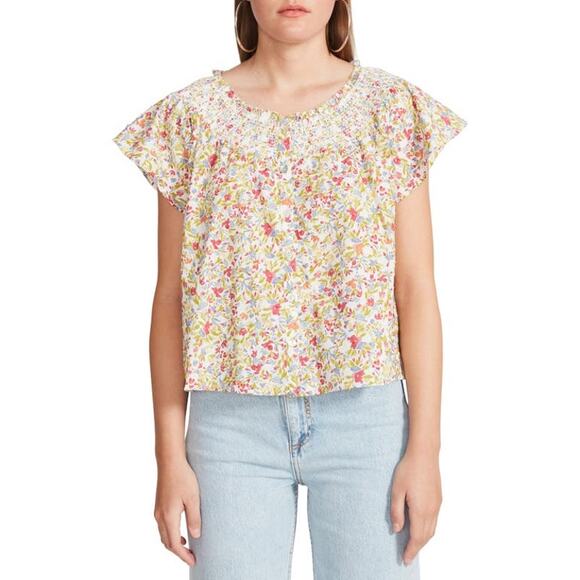 BB Dakota Steve Madden Fleetwood Flutter Floral Top Size Medium - Picture 1 of 10